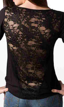 Carica l'immagine nel visualizzatore di Gallery, Maglia manica lunga comfort, girocollo in modal, dietro in pizzo, 92% modal 8% elastomero - IntimoCamy