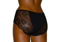 Carica l'immagine nel visualizzatore di Gallery, Slip donna midi con inserti in pizzo sul retro, 90% cotone, 10% elastomero - IntimoCamy