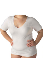 Carica l'immagine nel visualizzatore di Gallery, Camiciola donna mezza manica, bordo raso, 100% cotone interlock - IntimoCamy