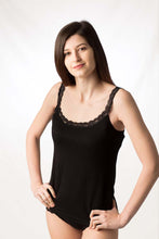 Carica l'immagine nel visualizzatore di Gallery, Top donna in modal con spallinae fondo in pizzo 92% modal 8% elastomero - IntimoCamy