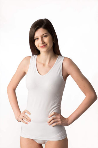 Camiciola donna spalla larga 100% cotone bordo raso - IntimoCamy