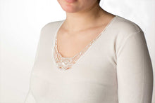 Carica l'immagine nel visualizzatore di Gallery, Camiciola manica lunga donna lana/cotone inserto Macramè - IntimoCamy