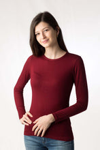 Carica l'immagine nel visualizzatore di Gallery, Maglia girocollo, manica lunga, 90% modal, 8% elastomero - IntimoCamy