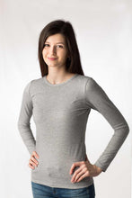 Carica l'immagine nel visualizzatore di Gallery, Maglia girocollo, manica lunga, 90% modal, 8% elastomero - IntimoCamy