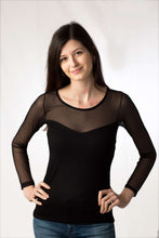 Carica l'immagine nel visualizzatore di Gallery, Maglia donna, girocollo in tulle, 92% modal, 8 % elastomero - IntimoCamy