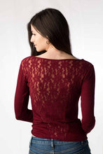 Carica l'immagine nel visualizzatore di Gallery, Maglia manica lunga, girocollo in modal, dietro in pizzo, 92% modal 8% elastomero - IntimoCamy