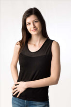 Carica l'immagine nel visualizzatore di Gallery, Canotta in modal con carré in tulle, 92% modal, 8% elastomero - IntimoCamy